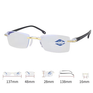 Gafas de Lectura sin Marco con Corte de Diamante y Logotipo Personalizado a la Moda, con Luz Anti-Azul y Lentes <span class=keywords><strong>Progresivos</strong></span> para Hombres y Mujeres - Product Image 6