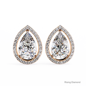 ต่างหูเพชรสีขาวสีทองประดับห้องแล็บแต่ละลูกแพร์ได้รับการรับรอง1.5กะรัตของขวัญครบรอบ - Product Image 5