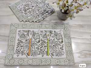 Jaipur napperons 100% coton fabriqués à la main traditionnel bloc imprimé Table à manger napperons ethnique indien coton à manger tapis - Product Image 4
