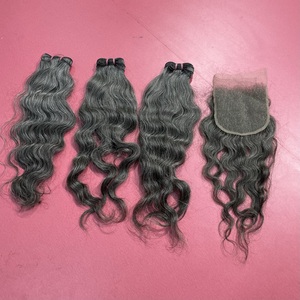 Großhandel natürliche Jungfrau Nagel haut ausgerichtet grau indisches Haar Bündel HD Spitze Verschluss rohe weiche indische Haar Welle Curl Styles Indien - Product Image 4