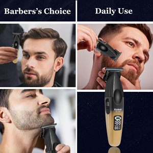 Tondeuse à cheveux sans fil avec écran LED, 9000 tr/min, tondeuse professionnelle, batterie 2000 mAh, lame en T avec revêtement DLC pour le soin de la barbe - Product Image 3