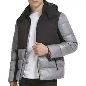 Veste en duvet pour hommes logo personnalisé veste en duvet surdimensionnée rembourrée à bulles vêtements d'hiver pour hommes - Product Image 2