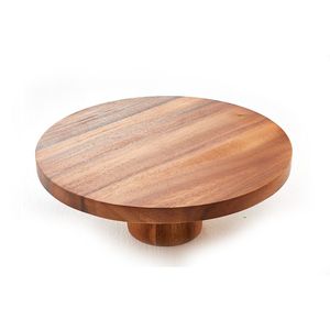 แท่นวางเค้กทรงกลมทำจากไม้อาเคเซีย12 "อุปกรณ์ทำเค้กทนทาน - Product Image 1