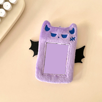 Porte-cartes photo en peluche Kawaii personnalisé, motif chauve-souris démon, mignon, mini porte-clés en peluche, pochette pour cartes Kpop