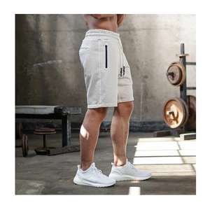 Pantalones cortos de gimnasio de algodón ecológico sólido de nuevo estilo para hombre, pantalones cortos deportivos Cargo de malla de nailon con estampado de logotipo personalizado para correr, secado rápido - Product Image 4