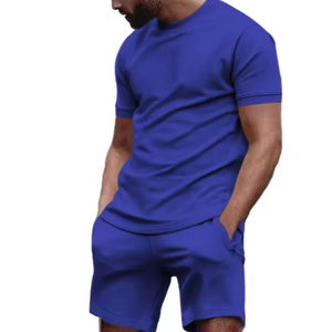 <b>Mens</b> Summer Two-Piece T-Shirt & <b>Shorts</b> Set Custom Logo Oversized Gym Outfit Premium Casual Plus Size Tracksuit Wholesale - Product Image 2
