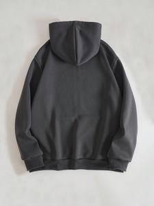 Sweat à capuche en molleton de coton lourd 100% pour hommes, vêtements d'hiver confortables avec logo surélevé - Product Image 5