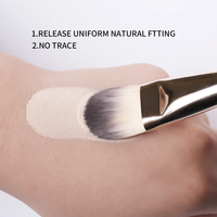 Ensemble de pinceaux de maquillage vegan à manche en bois bleu, pour anticernes, estompage, fond de teint plat, haute qualité, emballage personnalisé