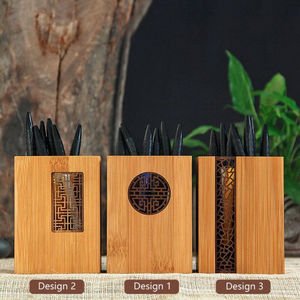 Porte-stylo de stockage de papeterie de bureau porte-stylo en bois au design antique porte-stylo en bois naturel de haute qualité au meilleur prix - Product Image 2