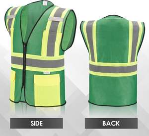 ; Chaleco de seguridad con cremallera y bolsillos naranja, XL - Product Image 5