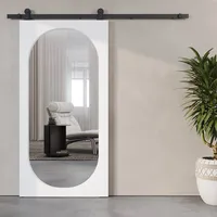Porte coulissante en bois massif imperméable au design moderne, finition miroir, pour chambre à coucher, salle de bain, salon, appartement, villa, hôtel