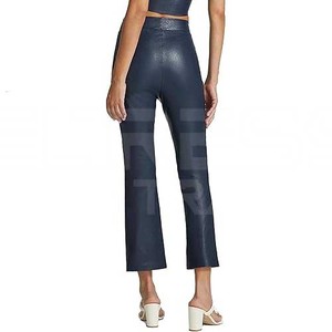 Pantalons en cuir évasés personnalisables pour femmes, dernier design décontracté avec devant plat, prix de gros - Product Image 5