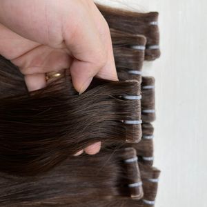 Extensions de cheveux humains vietnamiens vierges de 18 pouces, ruban brun foncé en 100%, ruban invisible droit brut, modèle nouveau, vente en gros - Product Image 4