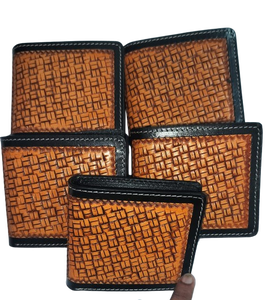 Bolso Ejecutivo Unisex de Cuero Genuino Hecho a Mano, Cierre de Broche, Estilo Bohemio, Bloqueo RFID, Estampados de Animales, Origen India - Product Image 3