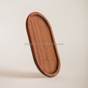 2024 plateau de service en bois naturel de taille personnalisée plateau alimentaire ovale de qualité à bas prix à l'exportation nouveau Design pour un usage domestique - Product Image 1