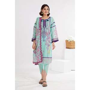 Traje de jardín verde sin costuras de 3 piezas para mujer con cuello cuadrado y estampado digital - Product Image 1