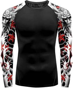 Chemises de protection anti-éruption cutanée à manches longues pour le sport et la course à pied unisexe, polyester/nylon 220g, séchage rapide, impression numérique, entraînement - Product Image 2