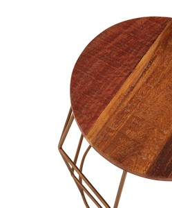 Modern Customized Round Wooden Top Gold Plated Side Table For Hotel Home Living Room Restaurant in <b>Low</b> Price - Product Image 2