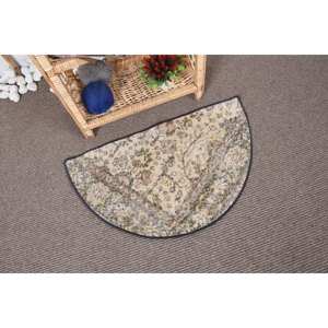 Tapis Vintage Classique Beige Vert Patchwork Laine 2.5X1.5 pieds Aubusson Design pour Décorations de Salon Latex Soutenu - Product Image 2