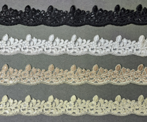 Encaje de poliéster/algodón suave con bordado de red metálica y pedrería para decoración de lehengas de novia, exportación a granel TSL - Product Image 1