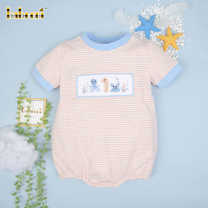 Romper de Burbujas para Bebé con Diseño de Criaturas Marinas, Hecho a Mano con Bordado Personalizado, Spandex/Algodón, Verano-BB3009 OEKO-TEX - Product Image 6