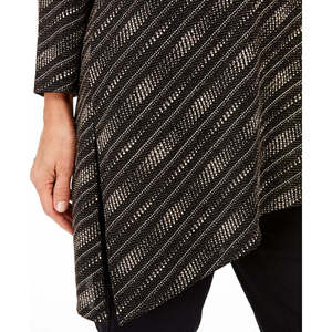 Collezione JM Top Asimmetrico Metallizzato Casual da Donna in Nero Lavabile Disponibile nelle Taglie Petite e Medium - Product Image 3