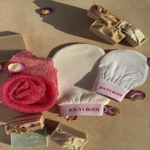 Coffret cadeau de spa marocain Hammam |   Savon noir, Gant Kessa, Argile Ghassoul, Huile d'argan, Eau de rose, Pack exfoliant, Ensemble de luxe pour spa, Pro - Product Image 1