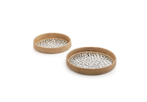 Nouveau Look Écologique Grand Plateau De Table En Rotin Qualité Exclusive Dernière Conception Fêtes De Mariage Perle Vadrouille Travail Plateau De Nourriture - Product Image 2