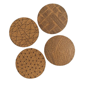 Posavasos Personalizados de Madera de Acacia Contemporánea, Ecológicos, de Forma Redondeada, Soporte para Tazas de Madera Maciza, Varios Tamaños, Tihami Inc - Product Image 5