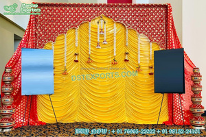 Incroyable dernier mariage Punjabi Jaggo nuit décoration toile de fond rideaux Sangeet scène rideaux pour Mehndi nuit scène rideaux - Product Image 3