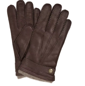 Gants habillés en cuir de daim pour hommes fabriqués sur mesure Gants habillés simples à la mode à coudre à la main - Product Image 6