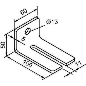 <b>Steel</b> <b>Angle</b> <b>Bracket</b> 104 WD Profile 100 Galvanized Yellow HELM - Product Image 3