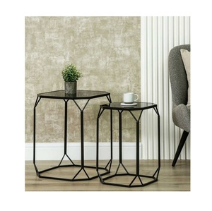 Tables gigognes contemporaines en fer avec surface polie et structure légère pour un style de maison moderne - Product Image 3