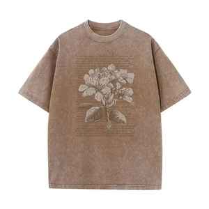 Camiseta personalizada de gran tamaño con lavado ácido para hombre, ropa deportiva de algodón 100% transpirable y de secado rápido para entrenamientos de gimnasio de verano, diseño recortado - Product Image 1