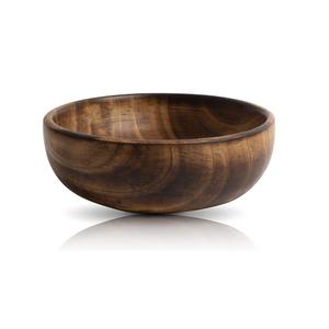 Bol de service en bois robuste avec intérieur sculpté et construction écologique idéale pour les repas quotidiens et les réceptions - Product Image 1