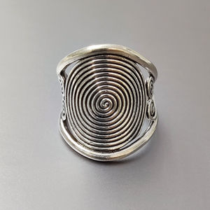 Everyday Wear Fine <b>Silver</b> <b>Ring</b> (6.5 Grams) Platinum with Rhodium Plating Gemstone Inlaid Rhodium-<b>Set</b> Rhodium Handcrafted Jewelry - Product Image 1