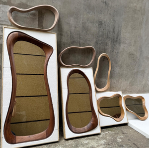 KALATRI Espejo de Pared de Madera, Art Deco, Hecho a Mano, Ligero y Compacto, Respetuoso con el Medio Ambiente, Decoración Moderna PARA EL Hogar - Product Image 2