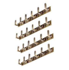 Premiem Colgador de pared de 6 ganchos de latón antiguo de acero inoxidable para baño, dormitorio y cocina, rieles de ganchos montados en la pared - Product Image 1