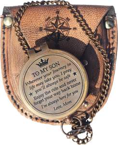 <b>Copper</b> Engraved Eco-Friendly Pocket Compass <b>for</b> <b>Men</b> Classic Compass Leather Case Religious Inspirational <b>Gift</b> Circle Design - Product Image 5