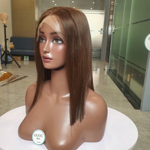 Cabello humano vietnamita Virgim crudo de primera calidad de color marrón claro de 14 pulgadas sin pegamento para mujeres negras - Product Image 4