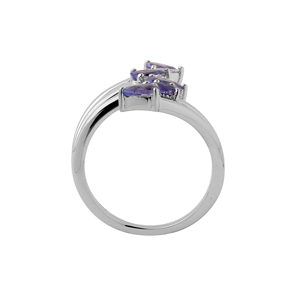 Shah Gems 925 Sterling Silver Natural Iolite <b>Ring</b> for Women Pear Cut with Oval Cut Diamond Everyday Wear <b>Fine</b> Jewelry - Product Image 3