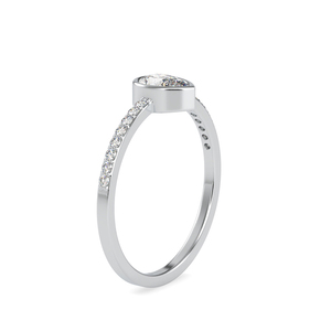 Bague de mariage demi-éternité en diamant de laboratoire de 0,60 CTW, diamants taille poire et ronde, certifiés SGL, or massif 14 carats, sertie à griffes - Product Image 6