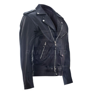 Blouson de moto en cuir imperméable, équipement de conduite durable, protections, blouson de moto en cuir classique - Product Image 2