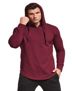 2025 Stylish Color Block Oversized Hoodie Men Blank Long Sleeve Custom Printed Winter 100% Cotton Men Gym Hoodies - Product Image 3