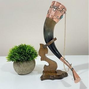 New Model Viking <b>Drinking</b> Horn Leather Holder <b>Stand</b> Wine Beer Mugs Leak Proof Mugs Easy for Travel Beer Viking <b>Drinking</b> Mug - Product Image 5