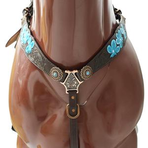 Lightweight Quality Leather Western Headstall and Breastplate <b>Set</b> Concise Design <b>Equestrian</b> Clothing-for Riding Halter & Girth - Product Image 2