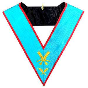 2025 Masonic Regalia Collar de AASR-Insignia cosida de cuero bordado experto - Product Image 2