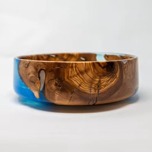 ENSALADERA DE MADERA Y RESINA NATURAL HECHA A MANO DE DECORACIÓN Buena calidad para uso en el hogar y restaurante para fiestas - Product Image 1