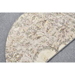 Alfombra turca de lana clásica Beige de 2,5x1,5 pies, diseño de retales para entrada, sala de estar, dormitorio, forma de pasillo Rectangular, látex - Product Image 5