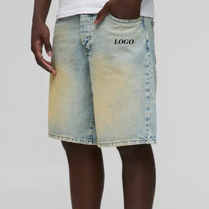 <b>Men</b> Stylish Washed Denim <b>Shorts</b> Relaxed Casual Chic Style Versatile Summer / Cotton Blend Fabric With Custom Logo Design Casual - Product Image 1
